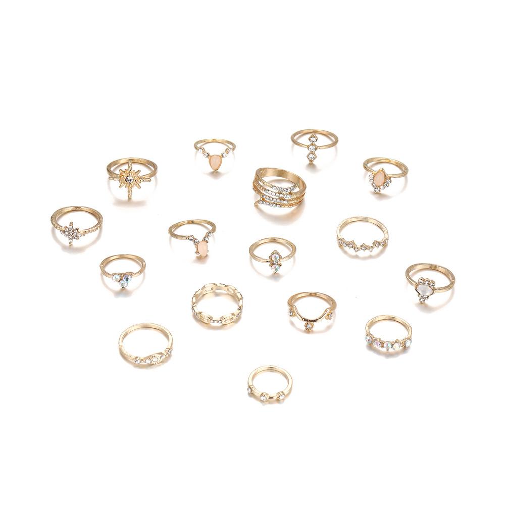 Bohemian Ring Set Of 16 Diamond Set Ring Jewelry