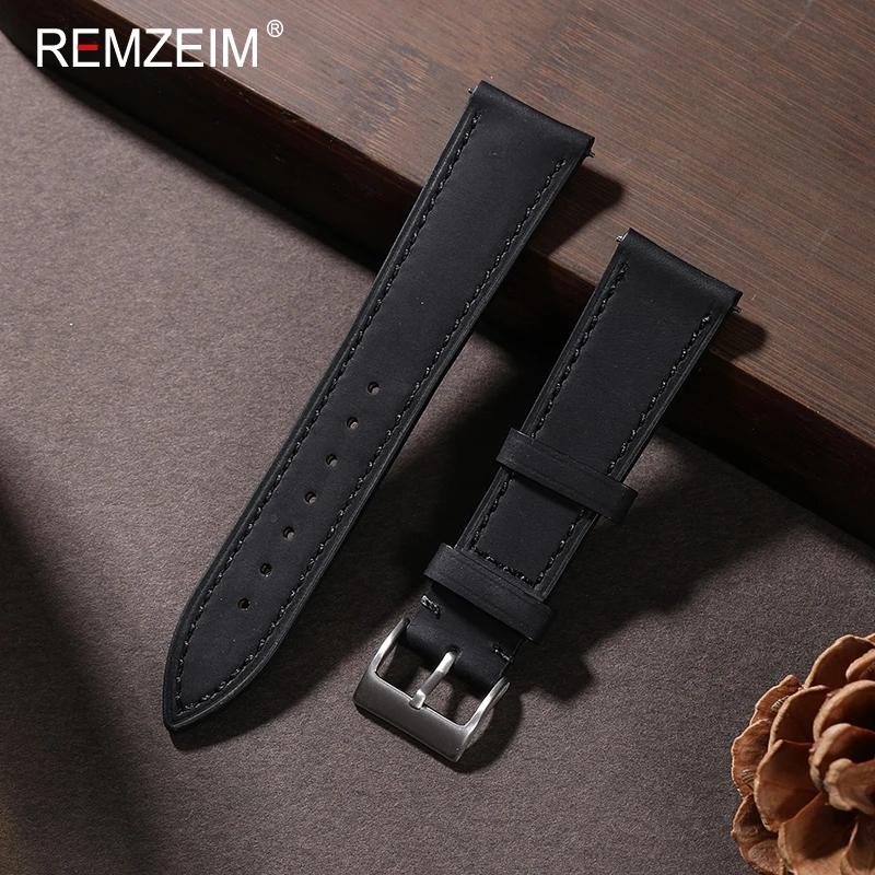 18mm 19mm 20mm 21mm 22mm Quick Release Leather Watch Strap Soft Retro Vintage Universal Leather Bracelets Wristband Men Women