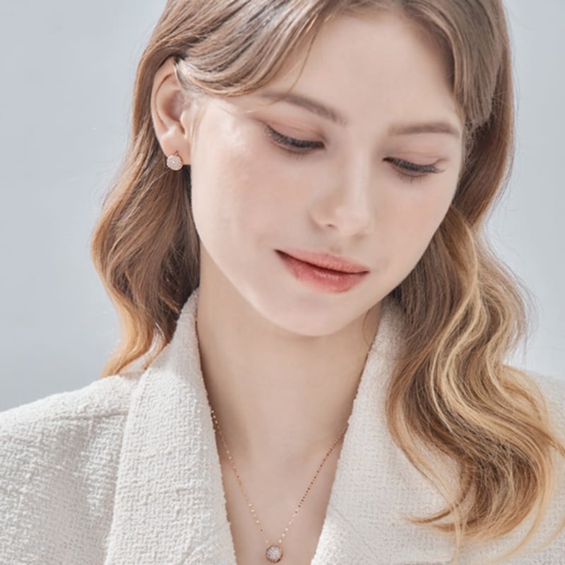 ELLE Schmuck 14K Damen Spiegelkugel Halskette EL14NN023