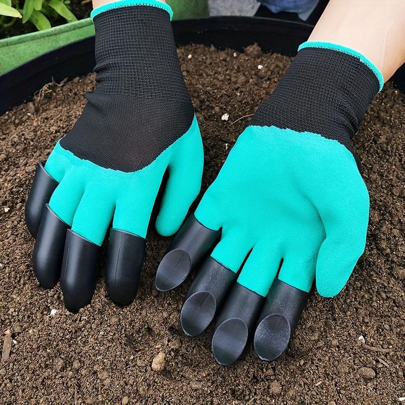 Garden Gloves with Claws for Digging and Planting - Pair, Puncture-Proof Latex Gardening Gloves,Suitable for Flower and Vegetable Gardening