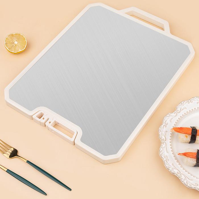Gemüsebrett Haushalt Edelstahl Doppelseitiges Schneidebrett Etui Brett Küche Klebebrett Nordisch Weiß Kann Ständer Messerplatte
