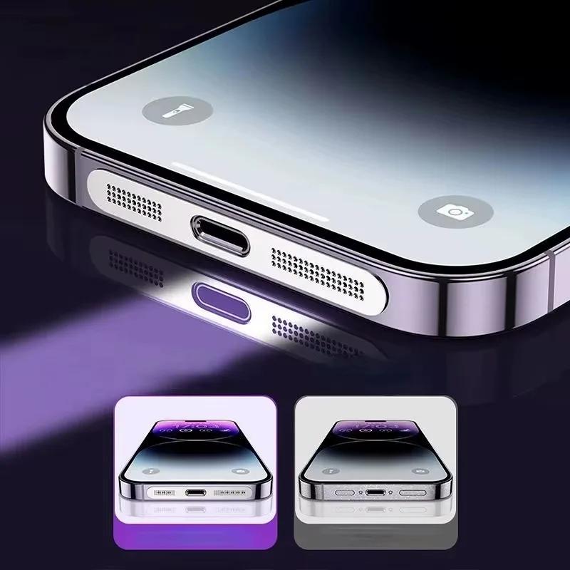 Metal Dustproof Net Sticker for IPhone 13 14 Pro Max 14Plus 12 13 MIni Earpiece Speaker Hole Charging Port Anti-Dust Mesh Cover