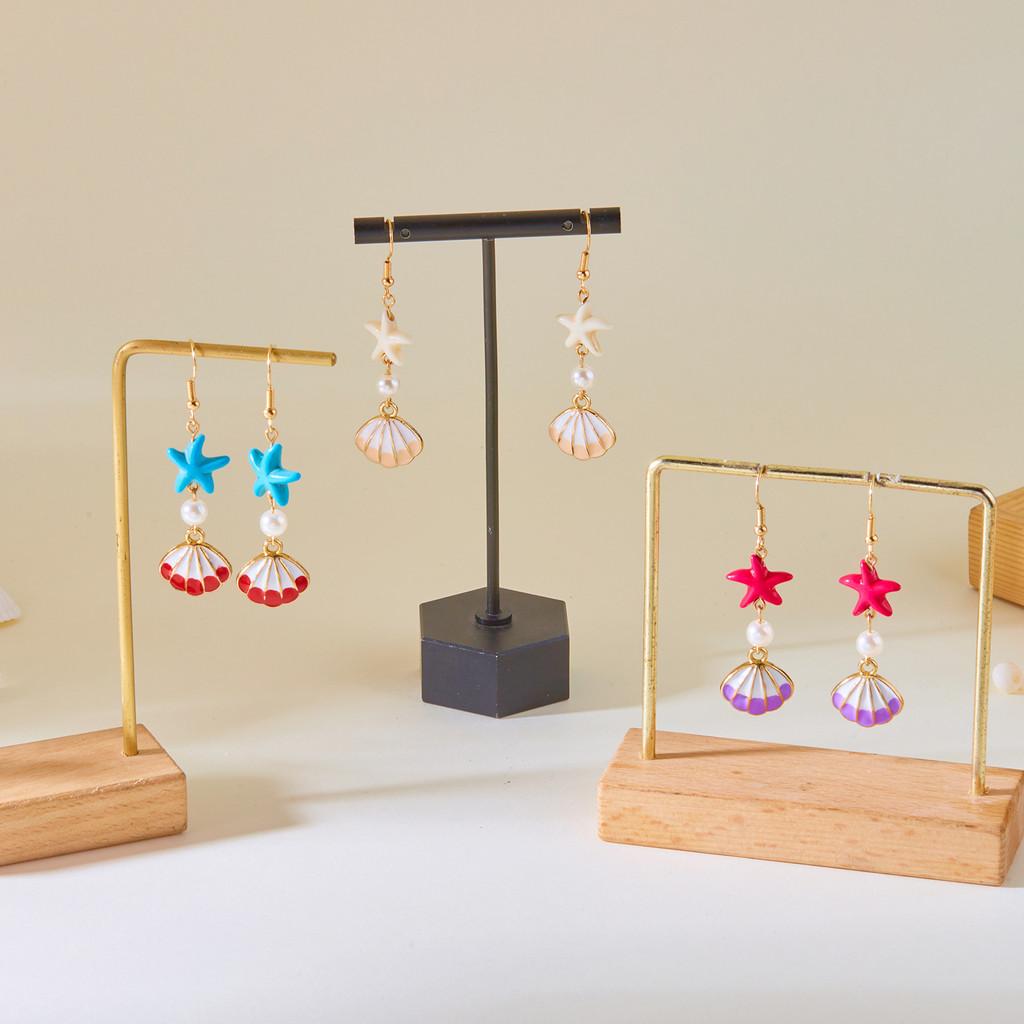 Oceanthemed Shell Ear Studs For Women Summer Fashion Jewelry With Electroplating