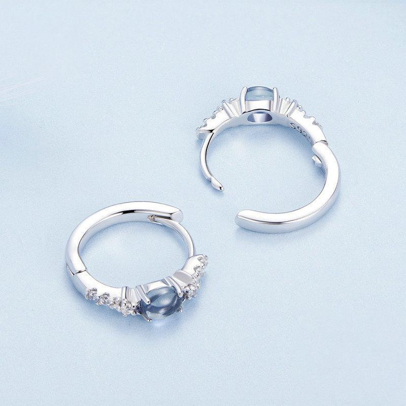 Barbie Design blue earrings, elegant and high-end original ins style love exquisite gift box S925 silver earrings for women ZJYES-YS-248