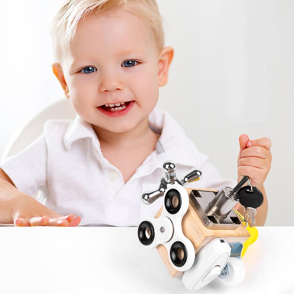 Busy Block Toy For Children, Educational Interactive  Wooden Toy
