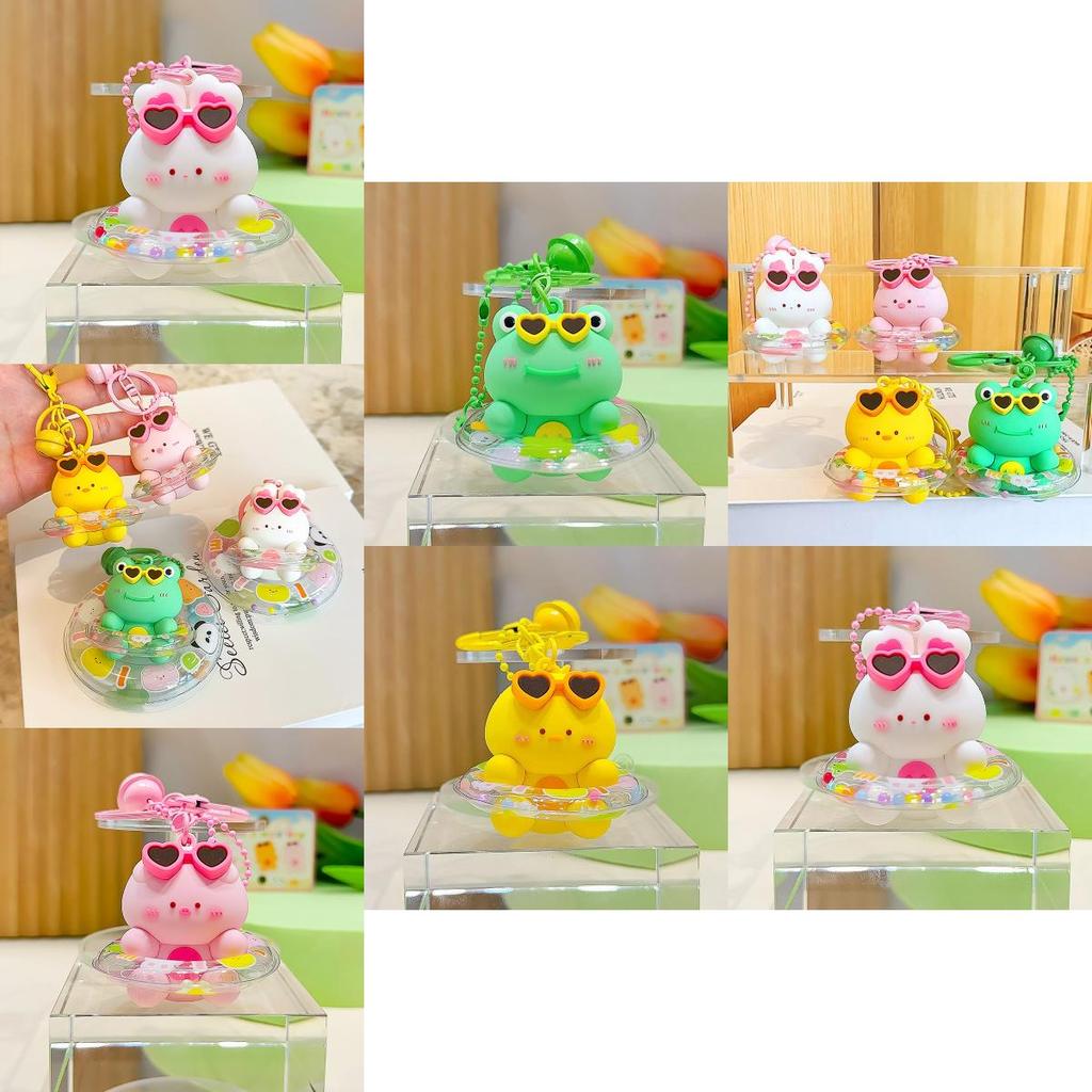 Adorable Animal Pool Float Keychain Pvc Car Key Tag For Gifts And Collectors