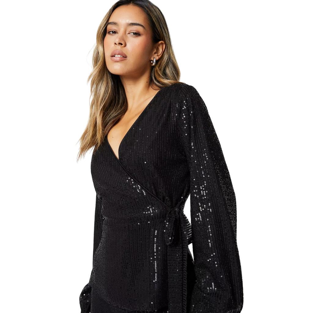 Dorothy Perkins Womens/Ladies Sequin Waist Tie Wrap Top