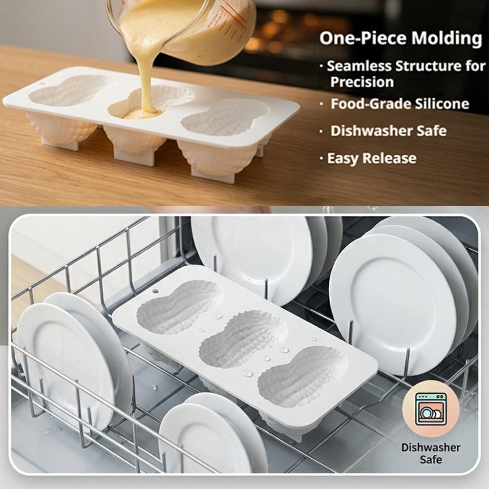 New One-Piece Peanut Shape Bread Cake Silicone Mold Temperature-Resistant Healthy High Quality Cake Mold Kitchen Baking Tools
