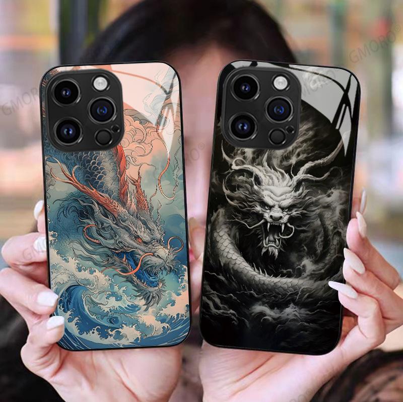 Chiny smok etui na telefon komórkowy apple 17 moda modna marka iphone16 wysokiej klasy szklane etui 12promax etui ochronne