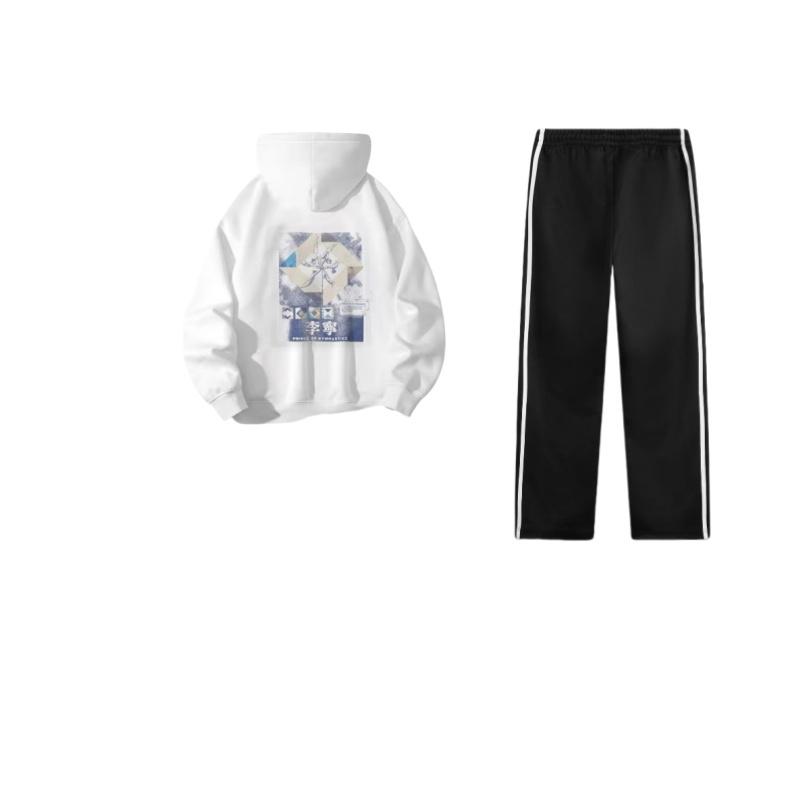 

Li-Ning Sport Fashion Series Printed Comfortable Hoodie Side Stripe Simple Long Pants Casual Sports Suit Men suit YWDU553-2+AKLV271-2 XXXL