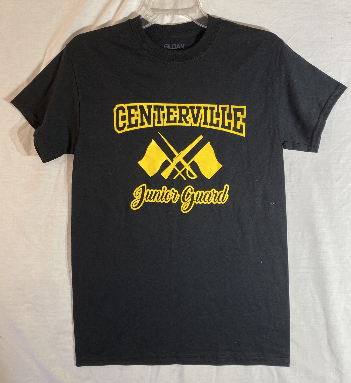 Centerville Junior Guard S T Shirt Rifle Flag Black T-Shirt Gildan XL