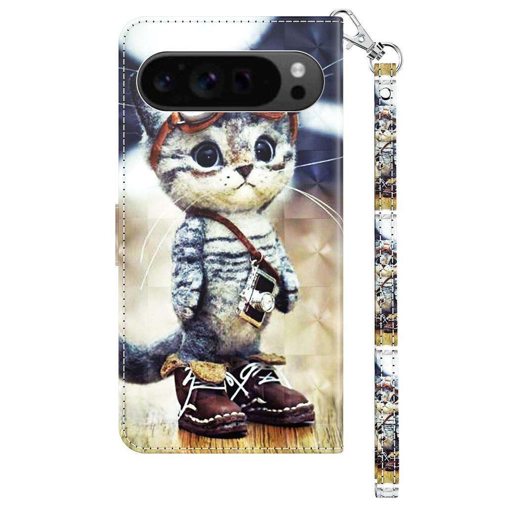 For Google Pixel 9/Pixel 9 Pro Case Pattern Printing Phone Leather Cover with Wallet Card Slots