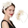 TecoKart® Retro Haarschmuck für Damen mit Federn und Blume Leichtes & Elegantes Design | Bequeme Passform für Cocktailparty, Hochzeit, Teeparty
