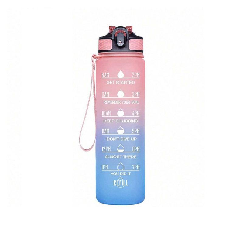 One-pack Color-changing Water Cup Portable Scale Simple And Fashionable Outdoor Space Cup 1000ML With Straw
