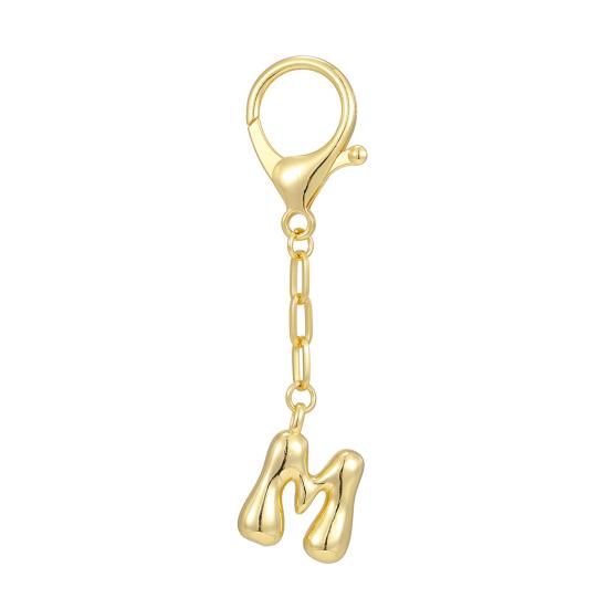 Letter Keychain Mini 3D Alphabet Charm Matte Glossy Golden Plating Key Chain with Lobster Clasp Bags Keys Bracelets Accessories