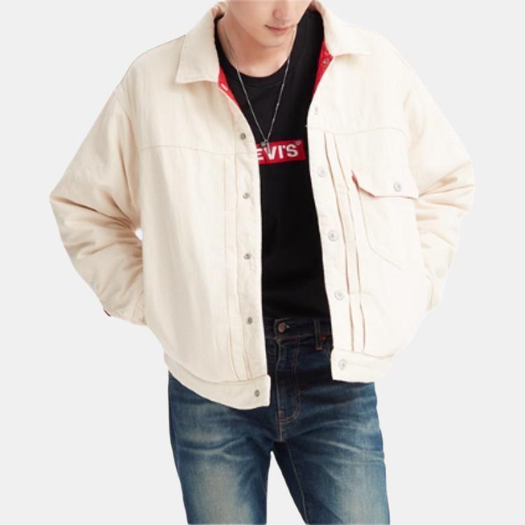 Levis Casual Denim Jacket Men Jackets White A0123-0001