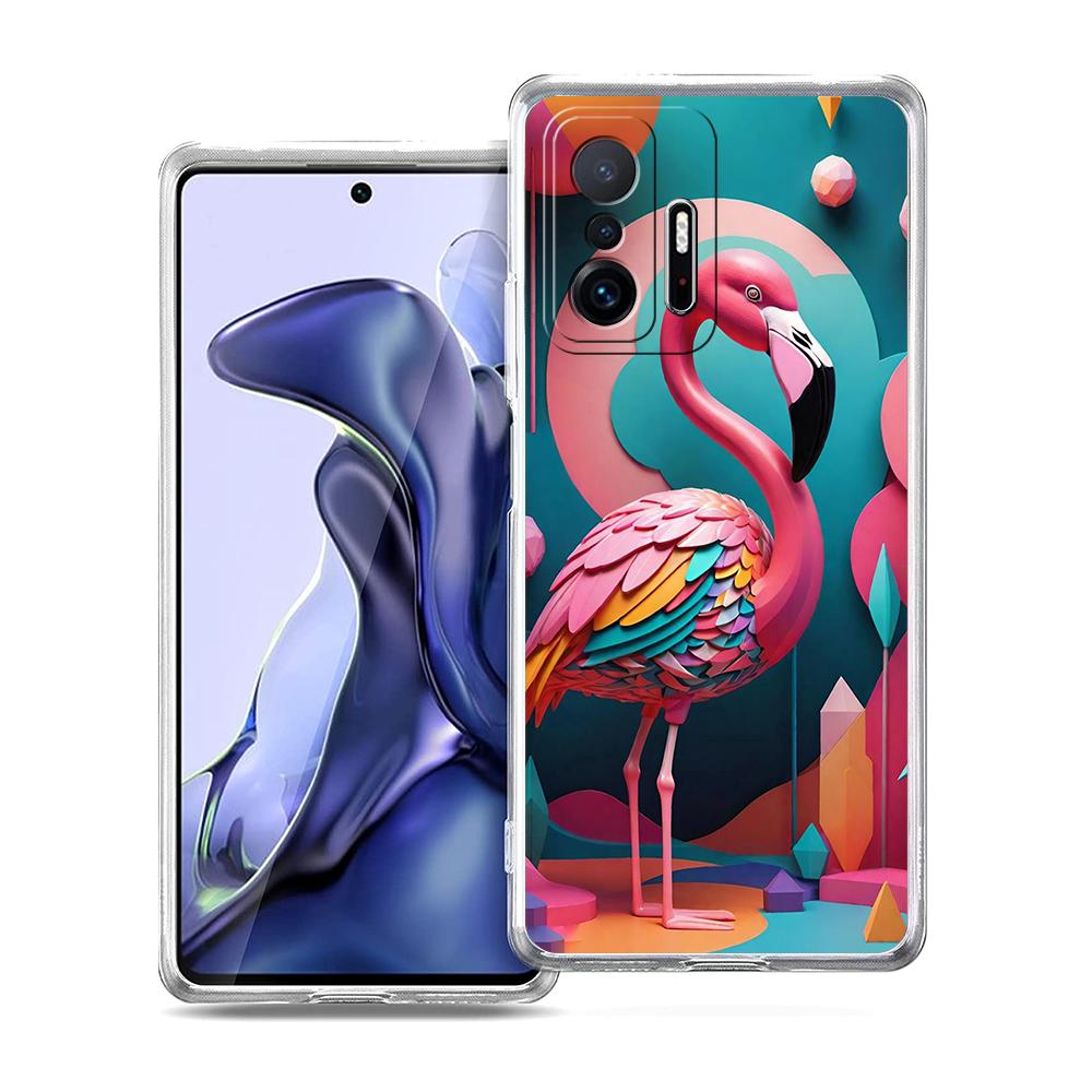 Flamingo Transparent Phone Case for Xiaomi Mi 14 13 12 11 Ultra 13T 12T 11T Poco X3 NFC F3 F6 Pro Lite 5G Soft TPU Shell Capas