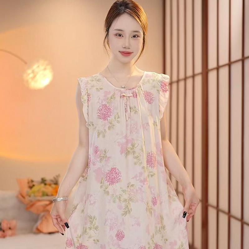Women's Cotton Silk Camisole Pajama Dress - Summer, Loose Fit, Cute Japanese Style, Sexy and Thin, Perfect for Students