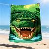 1pc Crocodile Print Throw Blanket Polyester Fiber, Lightweight Flannel, Soft & Warm, All Season Use for Outdoor, Camping Digital Print