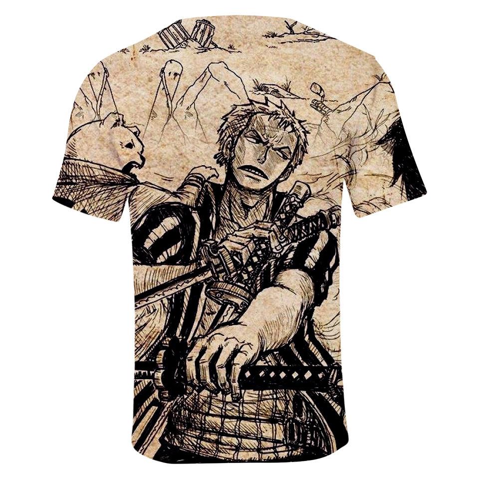 ONE PIECE Anime Printing Men Tshirt Casual Breathable Tshirts Funny Cartoon Loose Tees Shirts Street Oversized T-Shirts Man
