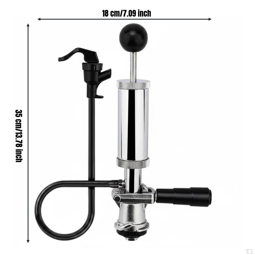 Manual Keg Pump Stainless Metal Hand Beer Dispenser RustResistant for Outdoor,