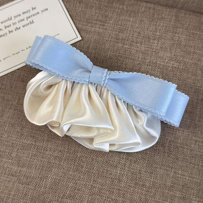 Korean Retro Satin Pleated Hairpin Spring Clip Women Hair Clip Barrettes Headwear Hairgrips Hair Accessories Hair Styling Tool