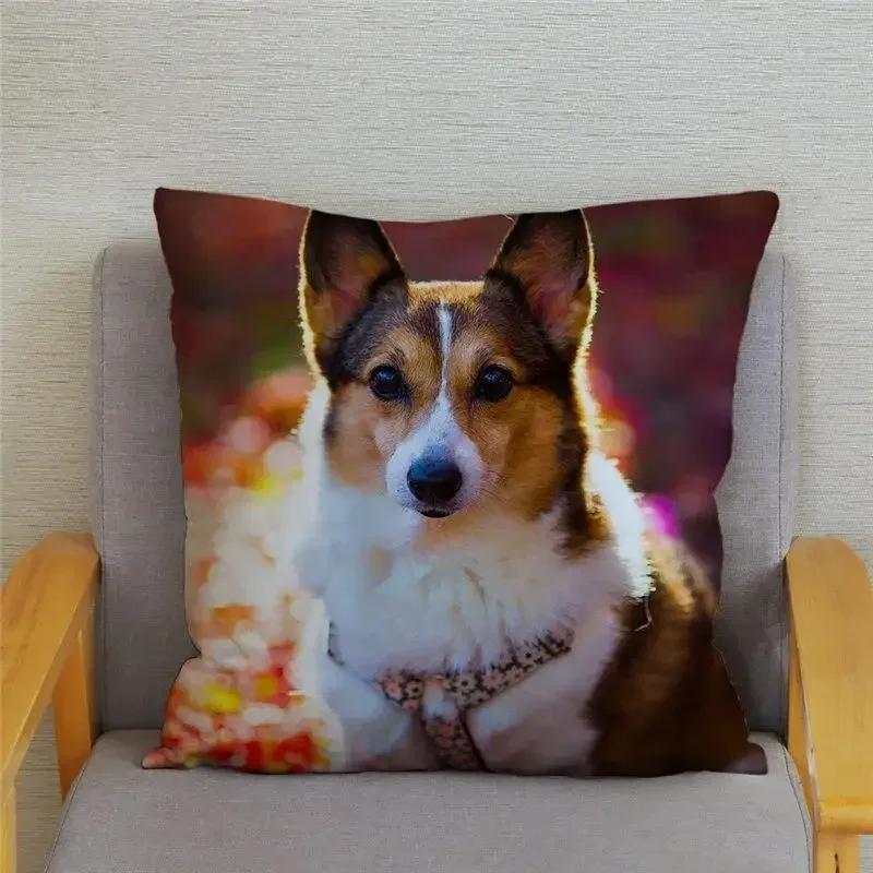 Cute Welsh Corgi Pembroke Dog Cushion Cover Pillow Case Home Decor Animal   Sofa Car