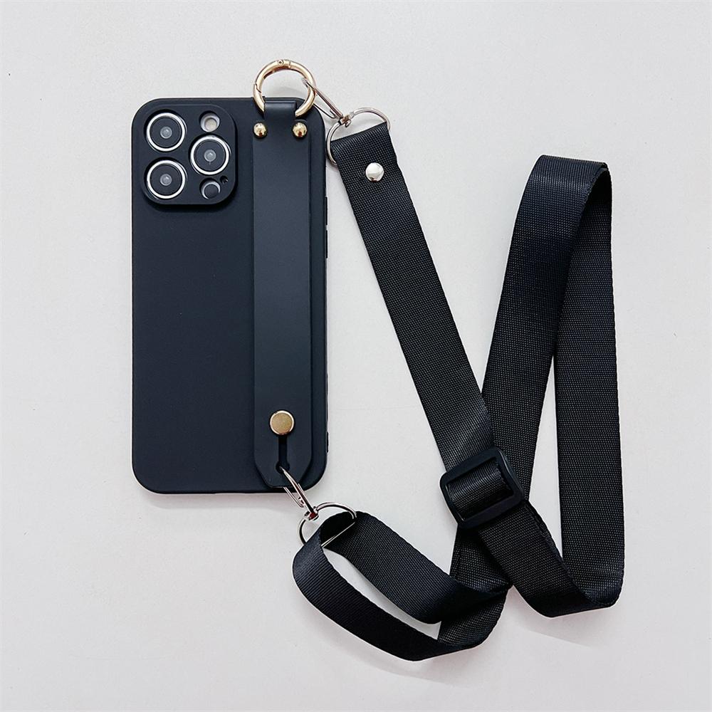 

Candy Color Wrist Strap Holder Lanyard Case For iPhone 15 14 13 12 11 Pro Max Plus XR X XS Soft Wristband Stand Shockproof Cover For iPhone XR&Case & Strap