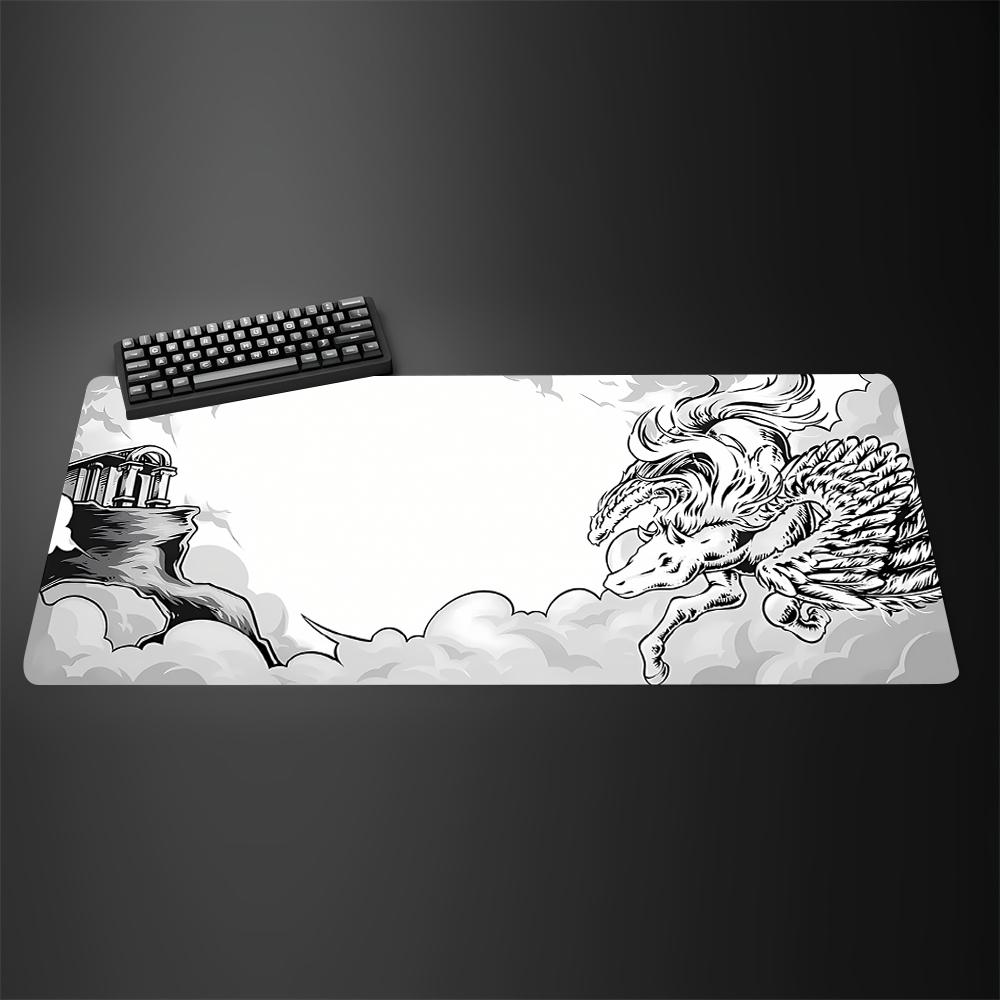 Black Ghost Face Nonslip Mouse Pad Gamer Desk Mat HD Print Japanese Samurai Devil Mask PC Gaming Accessories Computer Table Pad