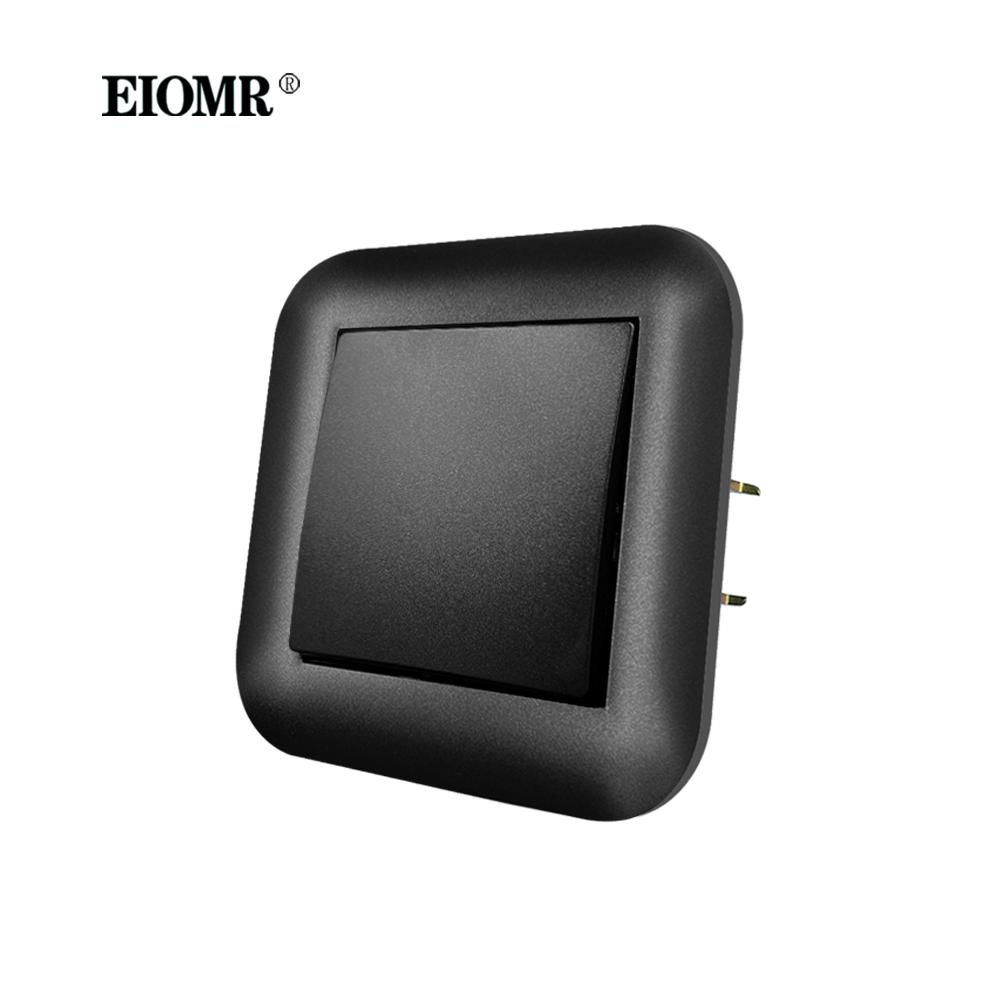 EIOMR EU Standard Power Socket with Iron Claw Black Flame Retardant PC Panel 110-250V Wall Socket 16A Suitable for Round Box
