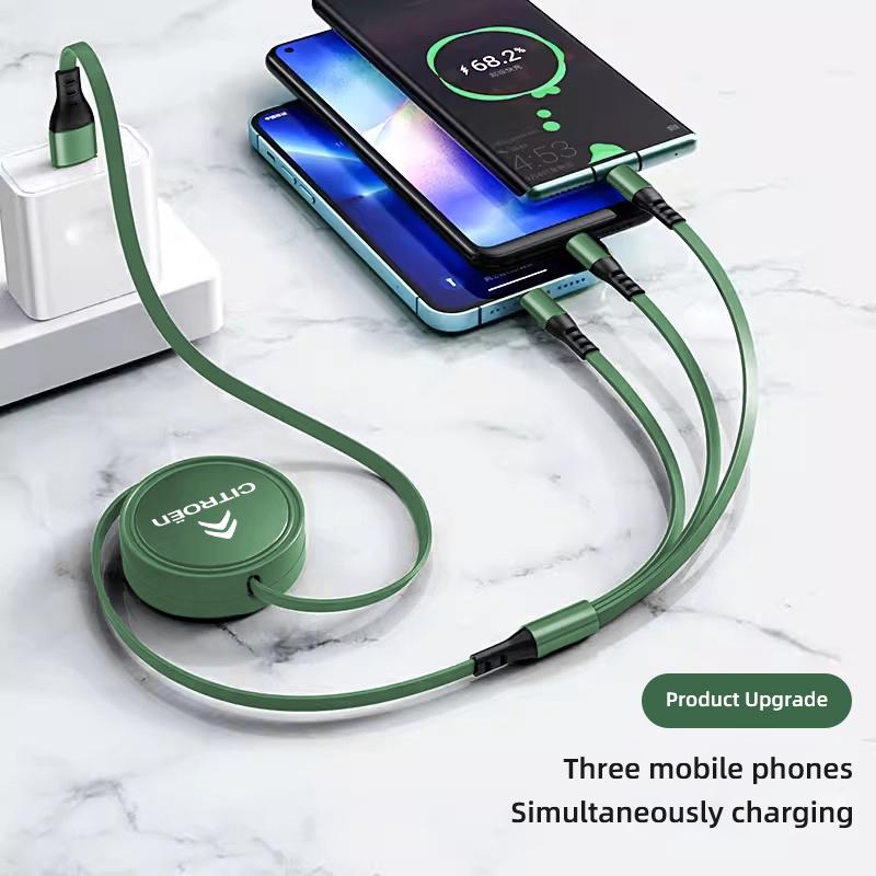 AGN4 100W Fast Charger Scalable 3-in-1 Charging Cable For Citroen C5X C3 C4 Aircross Picasso Cactus Celysee e-C3 e-C4 C6 C1 C2 Berlin