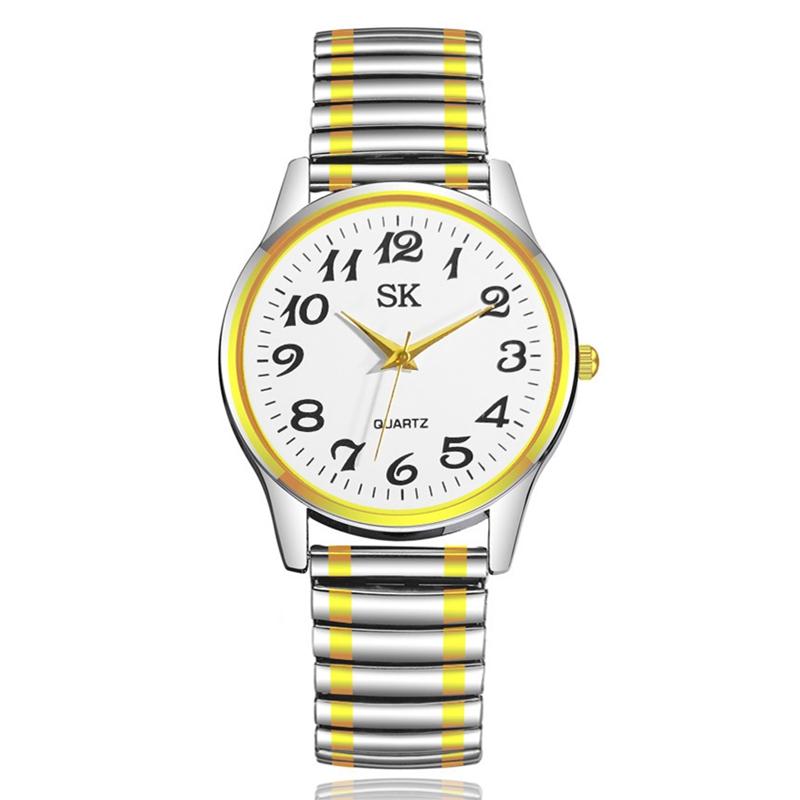 New Fashion Personality Style Women Watch Casual Quartz Watch Elastic Elastic Band Classic Digital Scale Wristwatches Men Watch