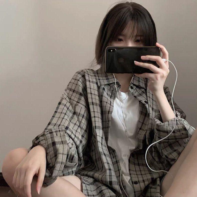 Harajuku Plaid Casual Shirt: Retro, Lazy Korean, Hong Kong Style, Loose Fit, Unisex Jacket