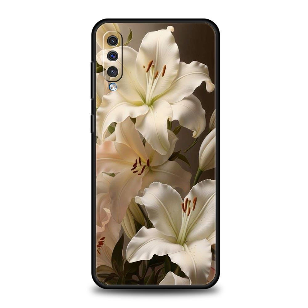 Realistisches Lilienblumen-Druckgehäuse für Samsung A56 A36 A26 A54 A52 A24 A14 A50 A72 A70 A06 A12 A22 A34 A42 A32 A04s A16 5G Hülle