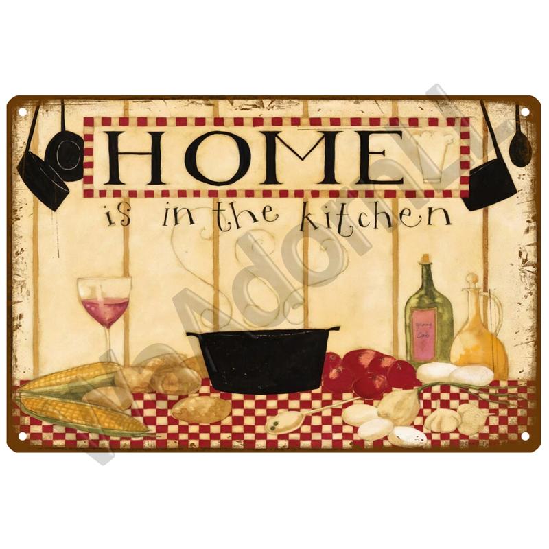 Metal Sign Home Decor Fast Food Vintage Tin Sign Plaque Metal Retro Plate Hot Dog Poster Wall Decor For Kitchen Cafe Diner Bar