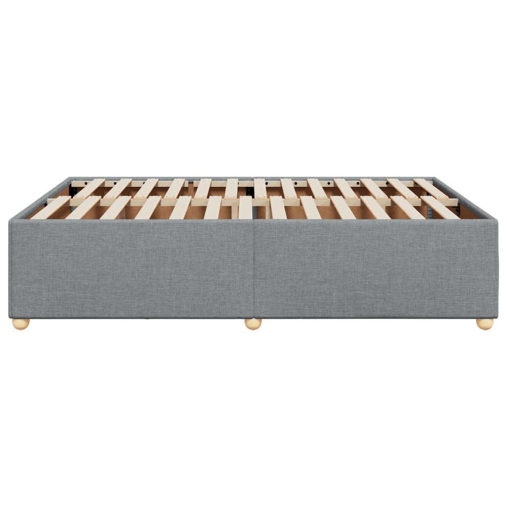 Bed Frame without Mattress Light Grey 140 x 190 cm Fabric