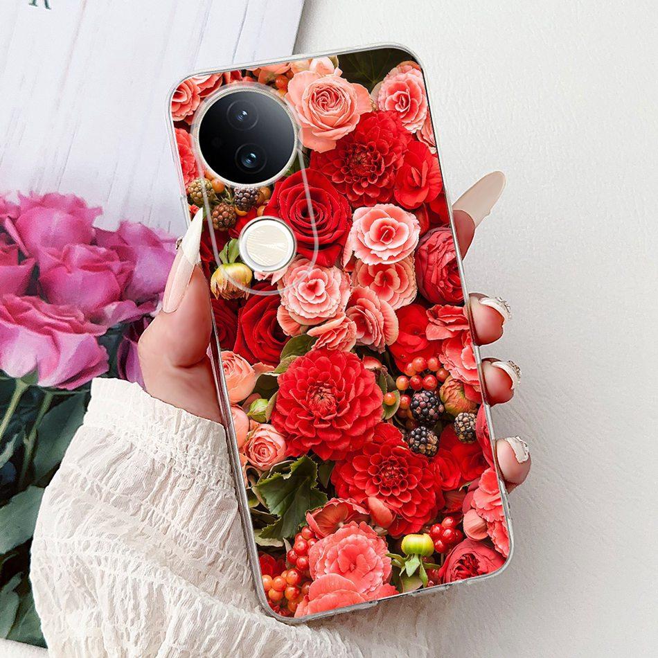 For Vivo S20 Elegant Floral Butterfly Phone Case For Vivo S20 V2429A Soft Silicone TPU Cases