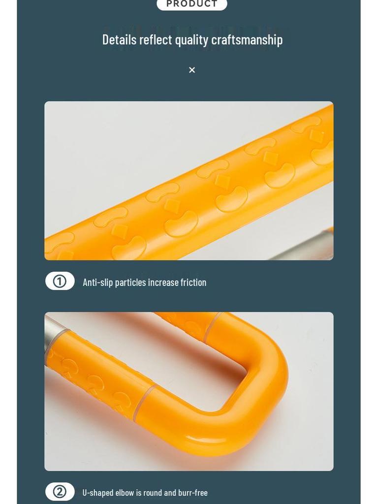 Barrier-Free Folding Toilet Armrest for Disabled & Elderly - ABS Bathroom Shower Commode Handrail