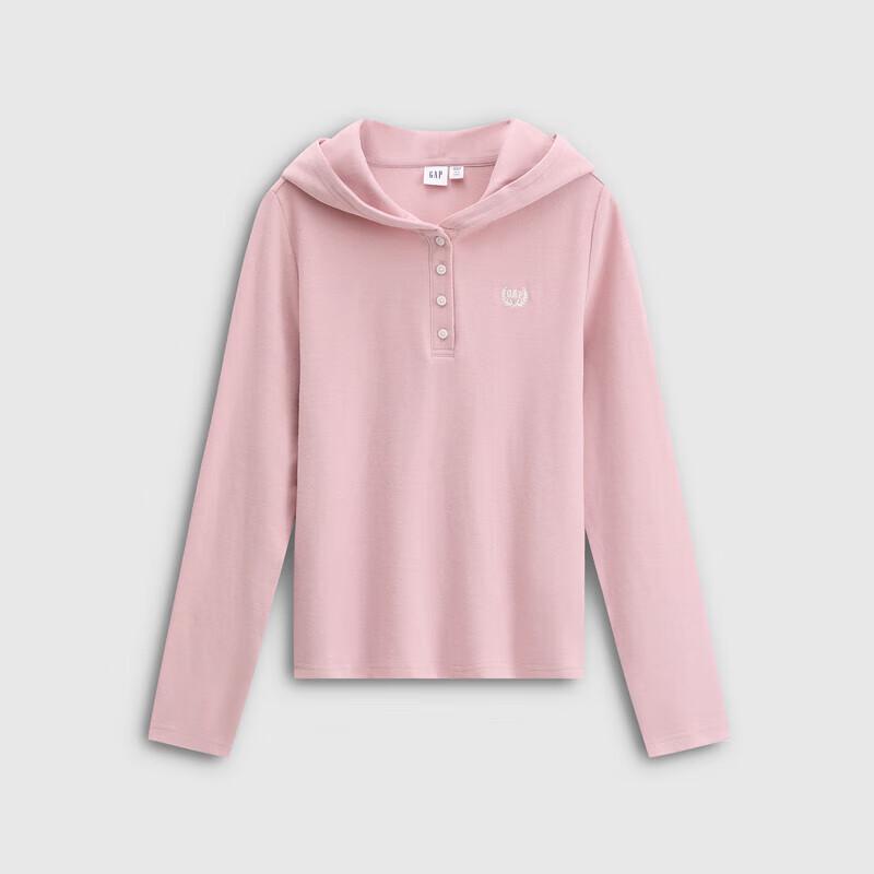Gap Women's Wheat Ear Embroidered Henley Hoodie