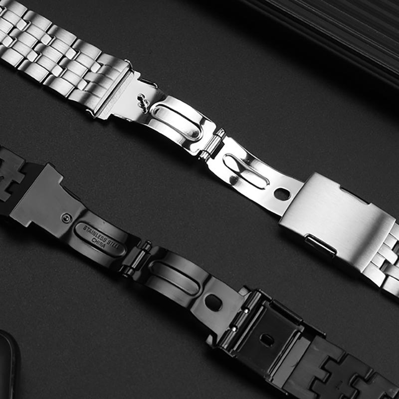 Casio EDIFICE Serisi EQW-M710 Erkek Hassas Paslanmaz Çelik Saat Zinciri Kavisli Uç Ağız Metal Saat Bileziği Kayışı 22mm