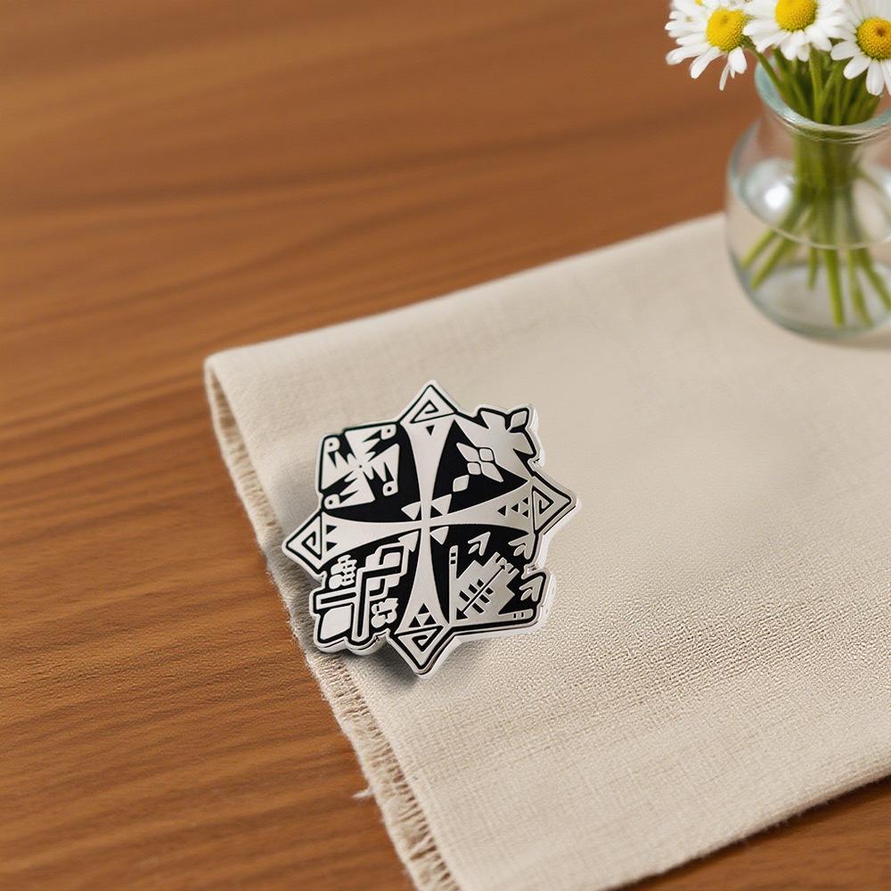 Broche de Metal Retrô Emblema da Guilda Monster Hunter: Acessório Otaku para Jogador