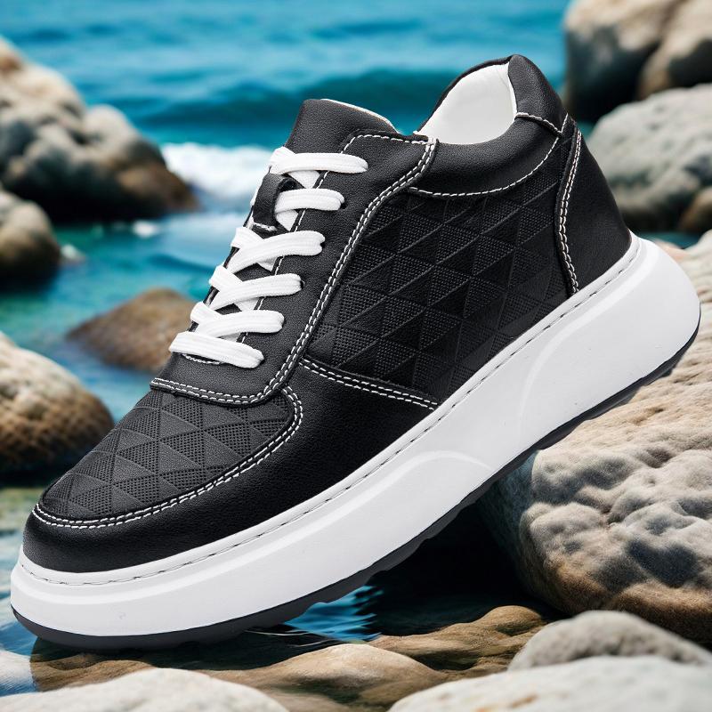 Mode Echtes Leder Herren Freizeitschuhe Allround Trekkingschuhe Schnürschuhe Freizeitspaziergang Reiseschuhe Männlich Skateboard-Schuhe Sneakers