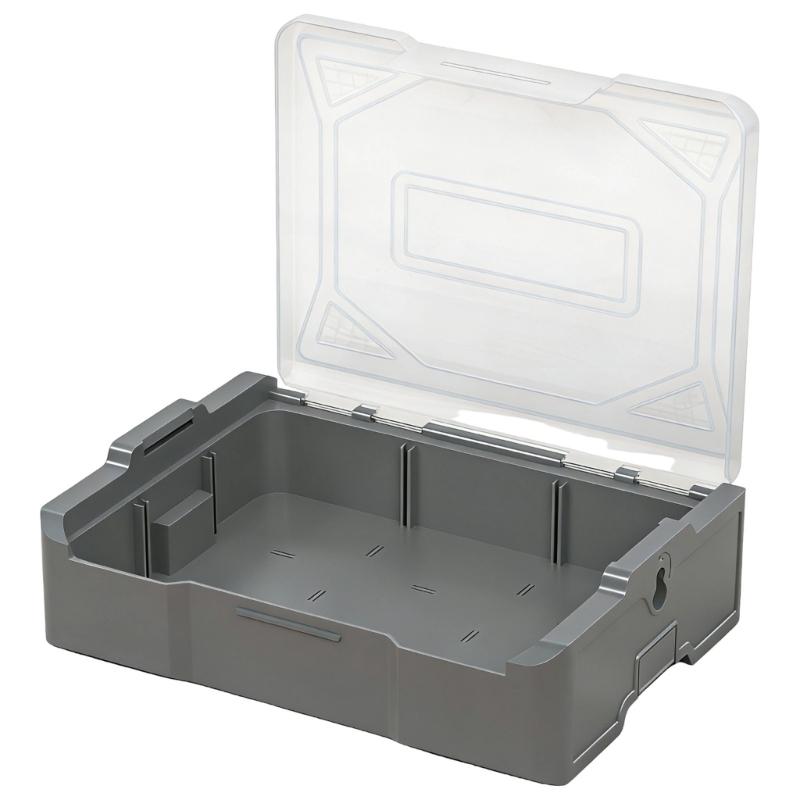 Space Efficient Stackable Storage Container Up To 3 Layers Organize Tool Hardware And Small Items Clear Lid Design