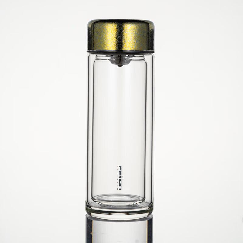 Feijian Pure Titanium Double-Layer Borosilicate Glass Tea Cup