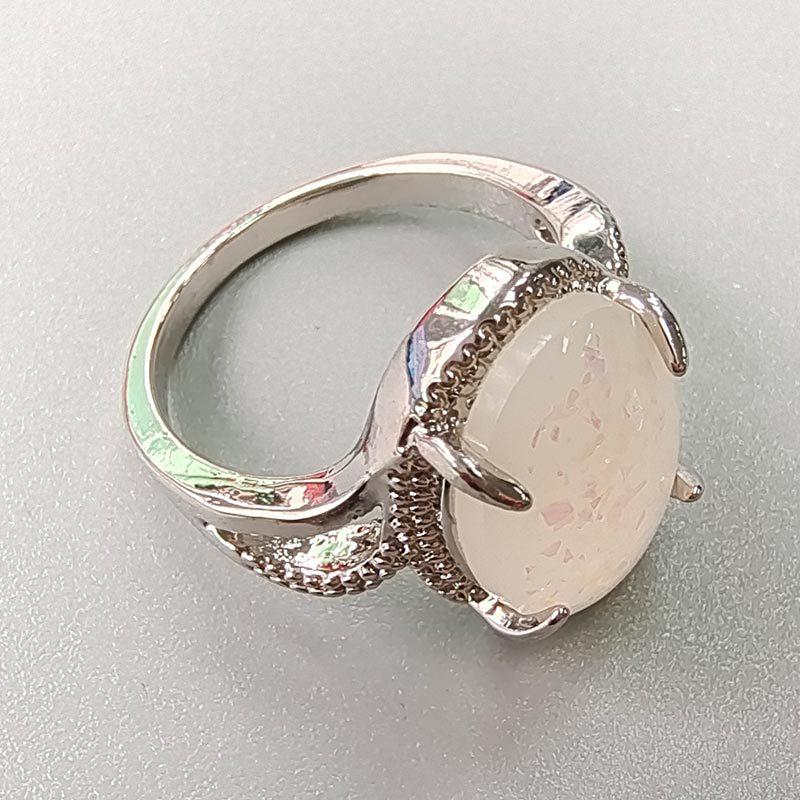 Chenrui Fashion Geometric Opal Ring for Ladies