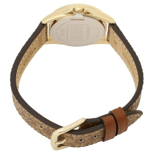 Coach Grason Signature C Canvas Watch, 28mm, Yellow Gold Dial, Quartz Watch, Women's, Brown, 14504107