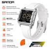 SANDA Men's Luminous Waterproof Sports Watch - Square Design with Multifunctional Countdown Timer