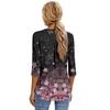 Women's Fashion Casual Three-Quarter Sleeve T-Shirt Printed V-Neck Top