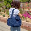 Olivia Pop OP_M2406 denim Soft Boston Shoulder Bag + Mini Pouch
