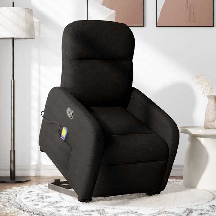 VidaXL Fauteuil inclinable de massage électrique Noir Tissu 3303004
